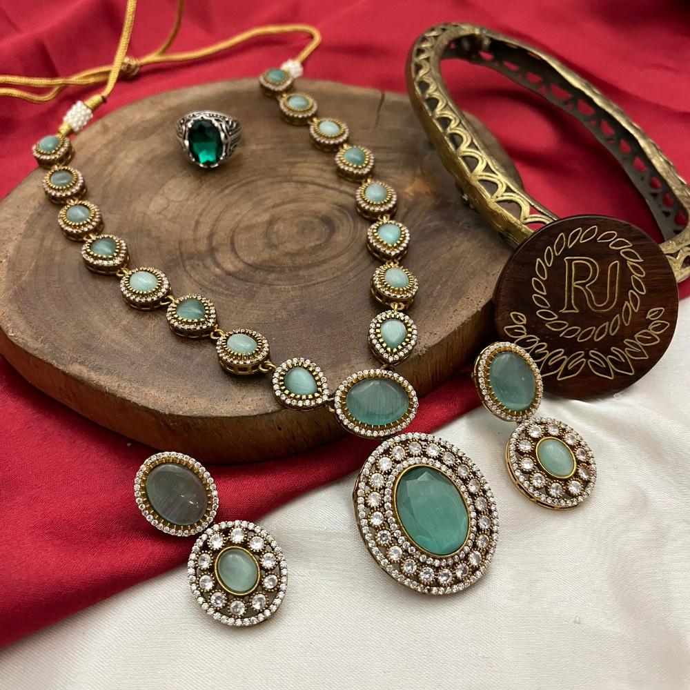 FS Collection Gold Plated Crystal And Austrian Stone Necklace Set
