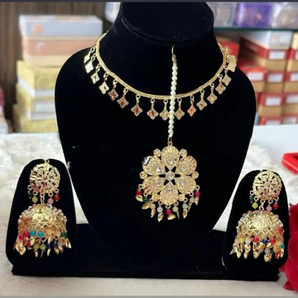 FS Collection Gold Plated Beads Necklace Set