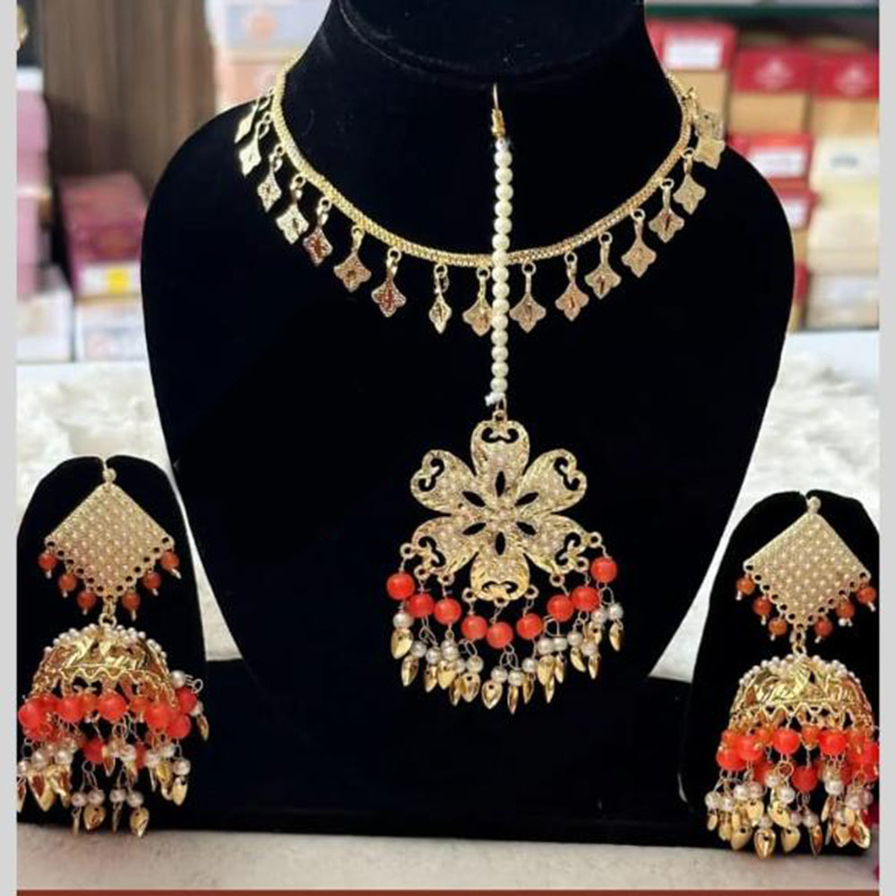 FS Collection Gold Plated Beads Necklace Set