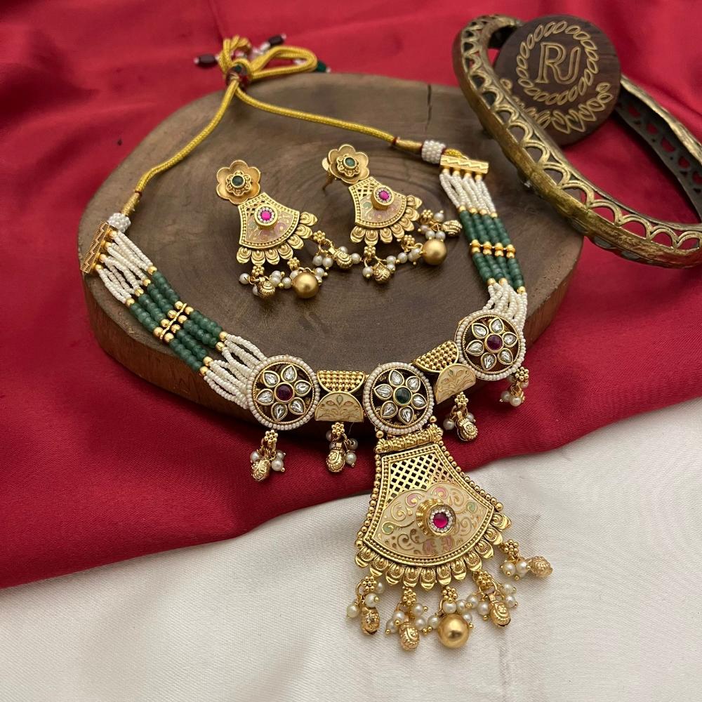 FS Collection Gold Plated Necklace Set