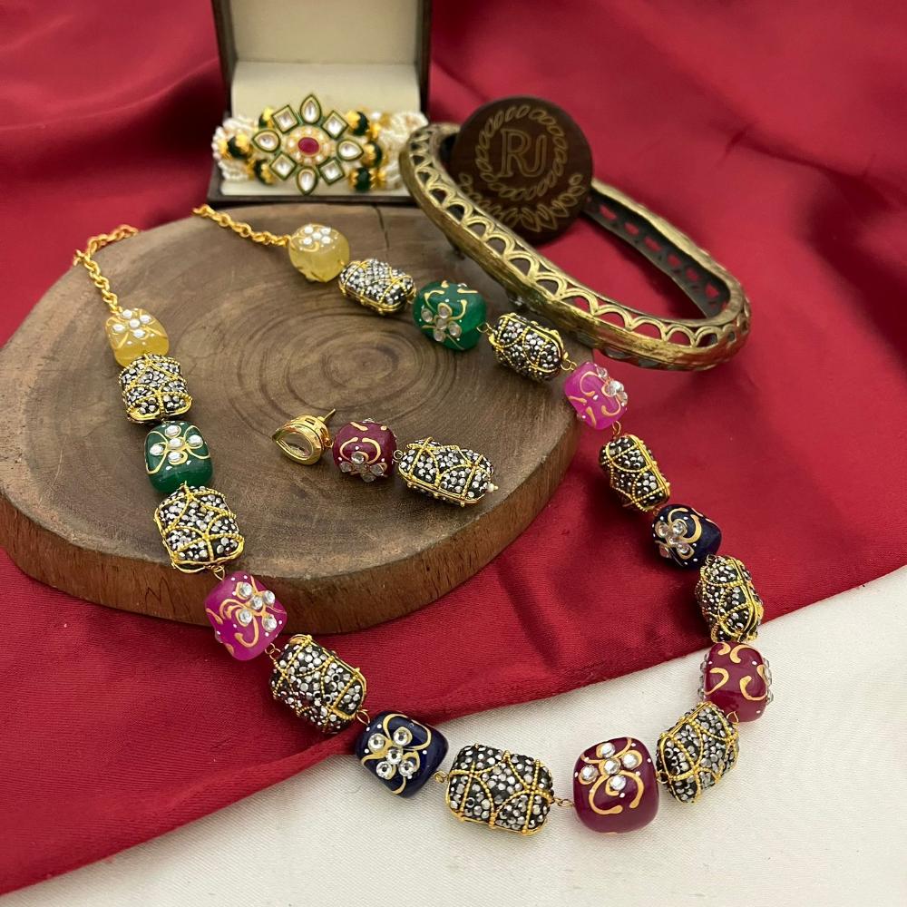 FS Collection Gold Plated Necklace Set