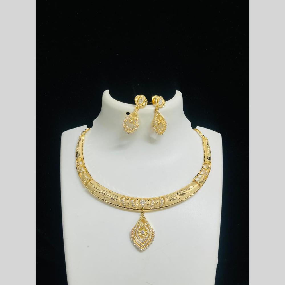 FS Collection Gold Plated American Diamond Necklace Set