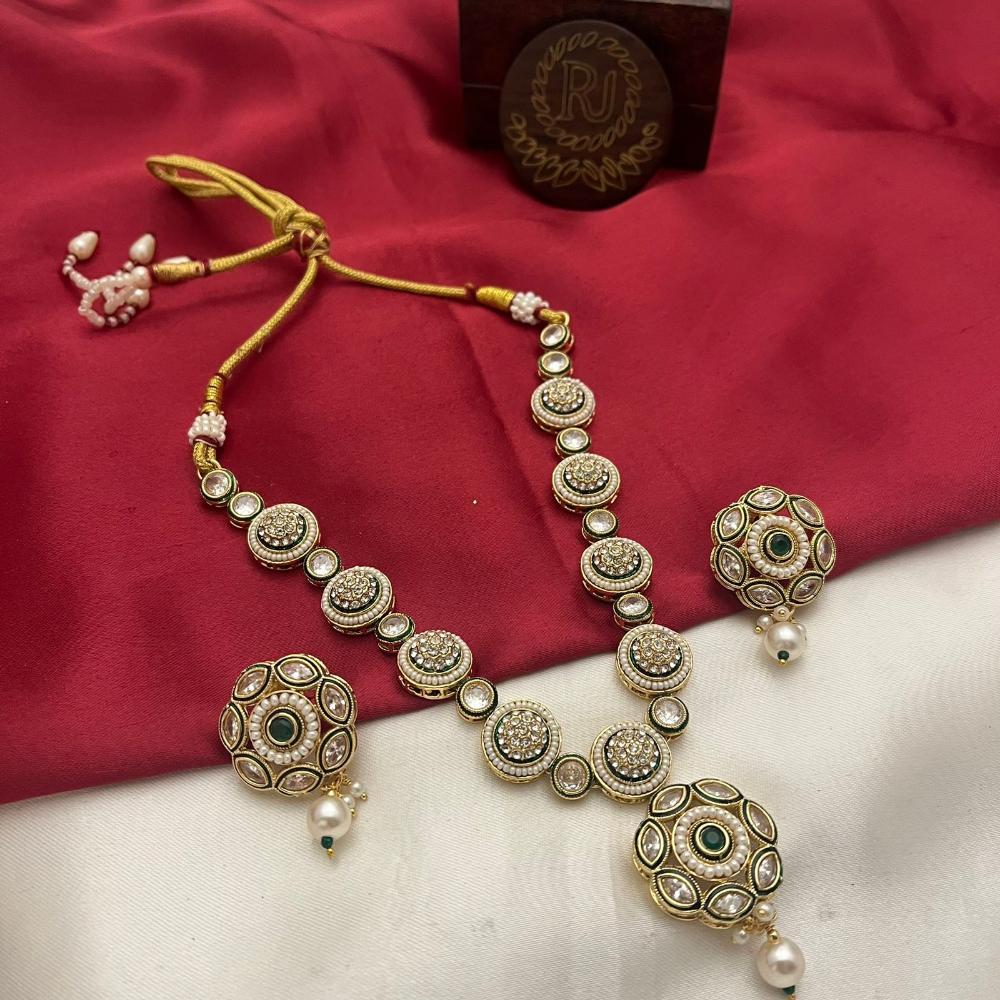 FS Collection Gold Plated Crystal Stone Necklace Set