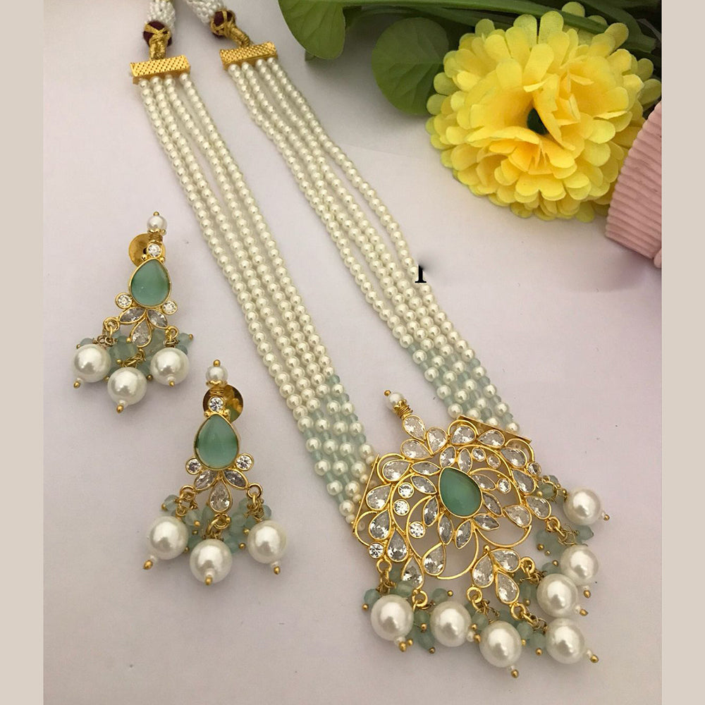 FS Collection Gold Plated Pearl Necklace Set