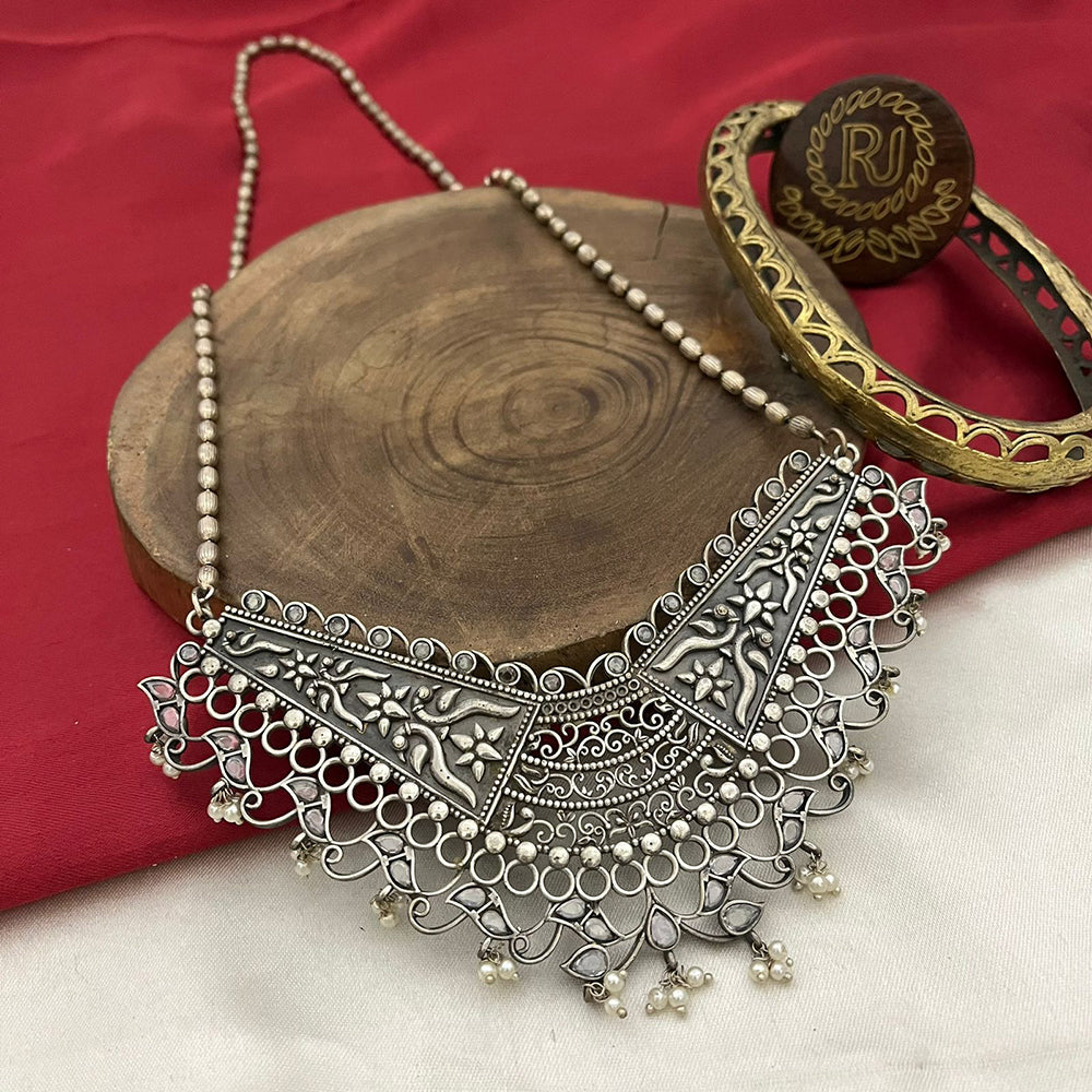 FS Collection Oxidised Plated Necklace Set