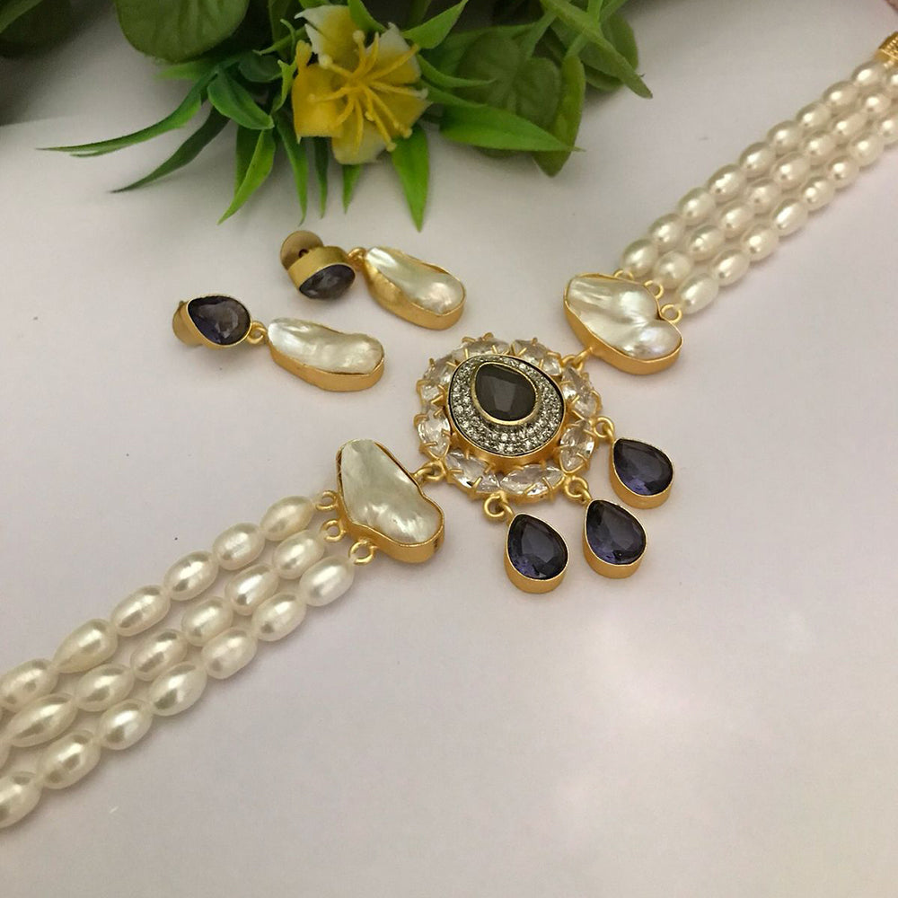 FS Collection Gold Plated Necklace Set