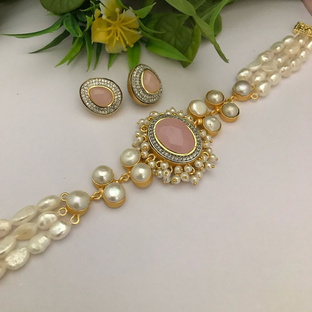 FS Collection Gold Plated Necklace Set