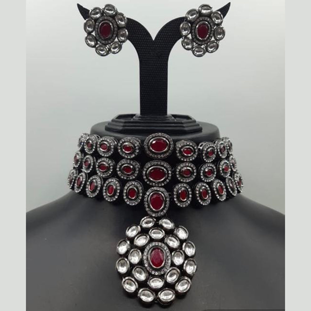 FS Collection Kundan Stone Choker Necklace Set