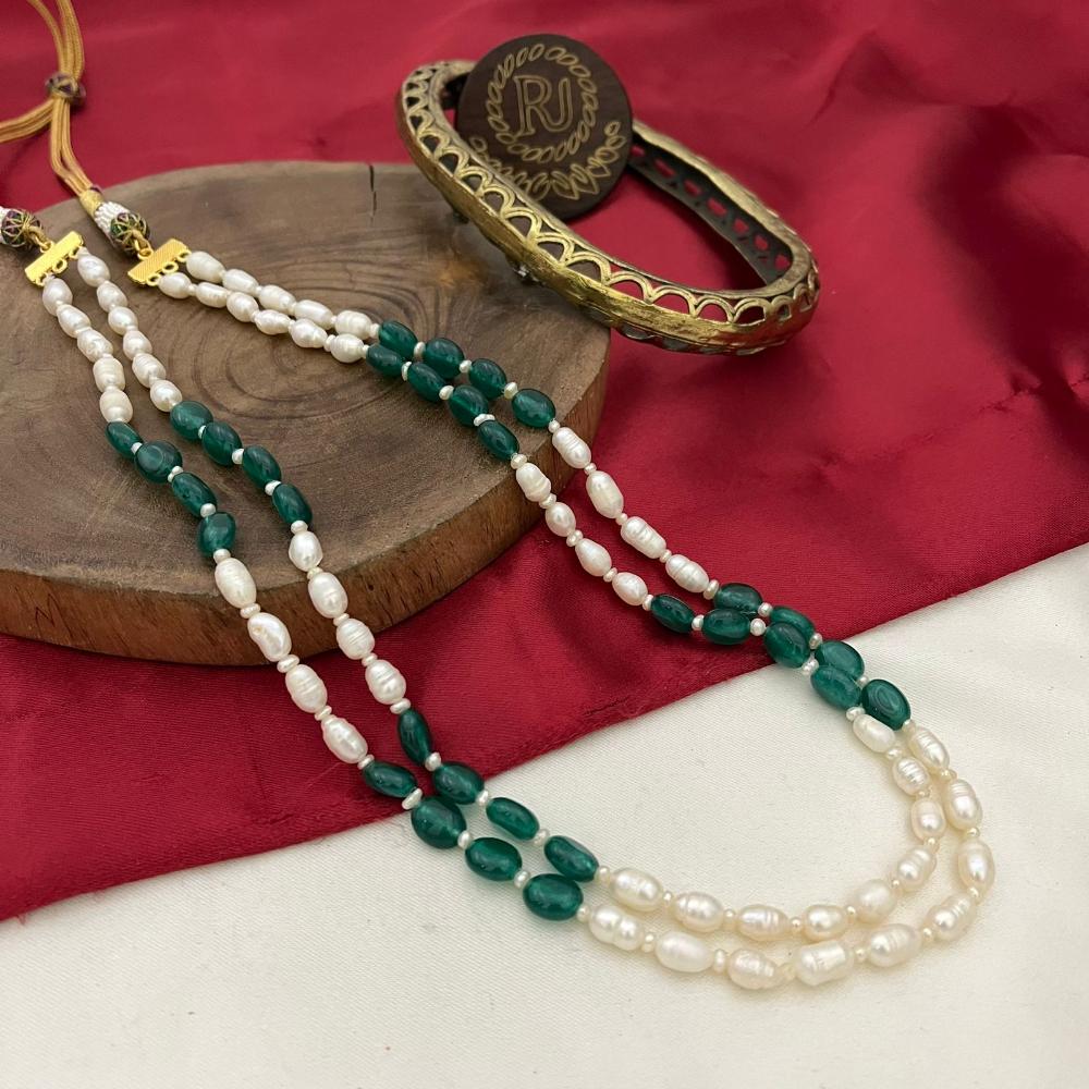 FS Collection Gold Plated Beads And Pearls Necklace