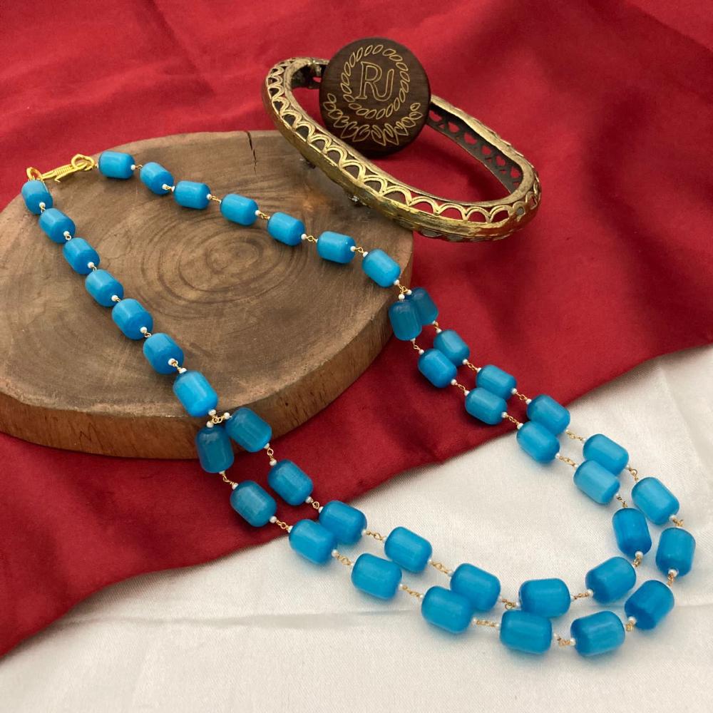 FS Collection Gold Plated Beads And Pearls Necklace