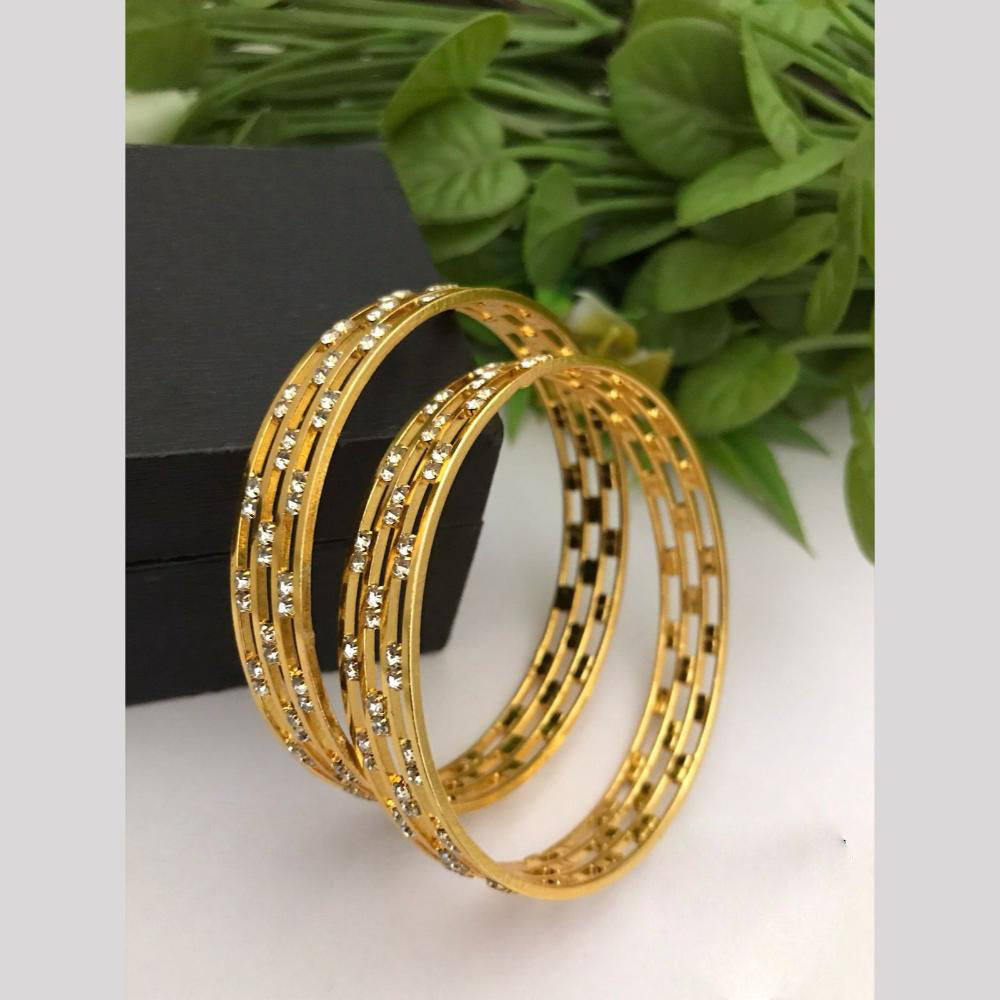FS Collection Gold Plated Austrain Stone Bangle Set