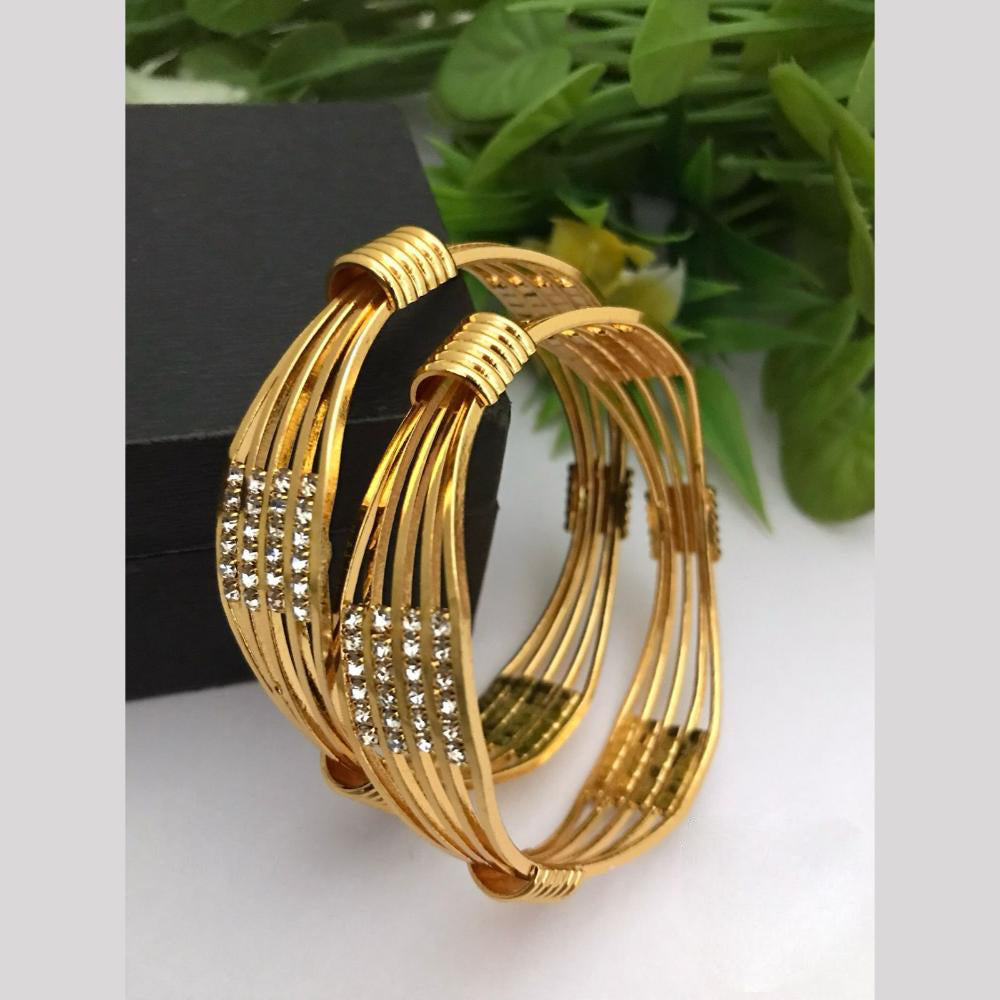 FS Collection Gold Plated Austrain Stone Bangle Set