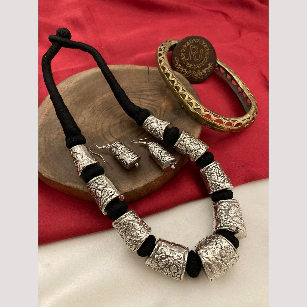 FS Collection Oxidized Plated Necklace Set