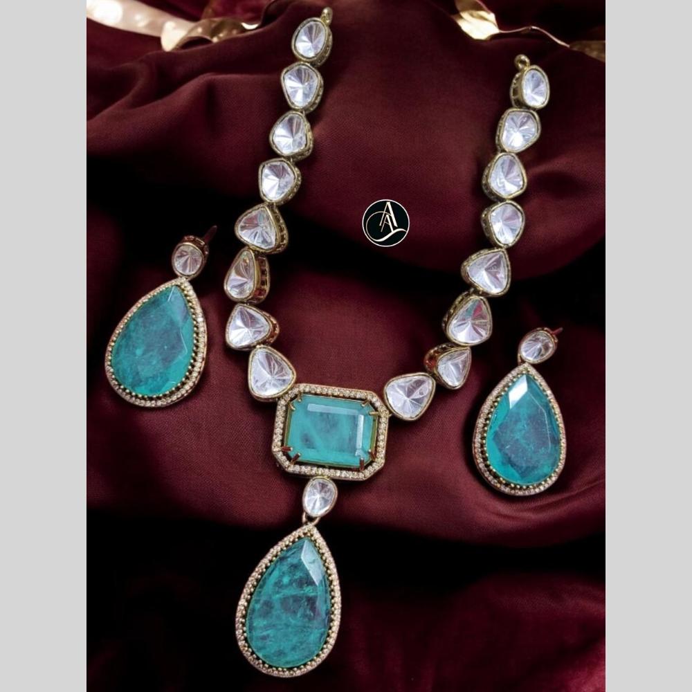 FS Collection Gold Plated Crystal Stone Necklace Set