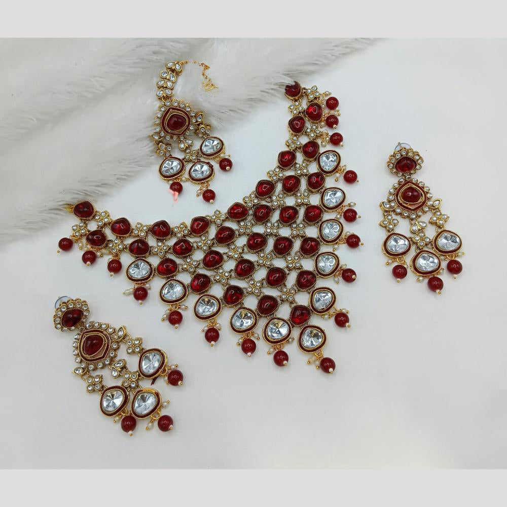 FS Collection Crystal Stone Necklace Set A Modern Take On Classic Ethnic Glam