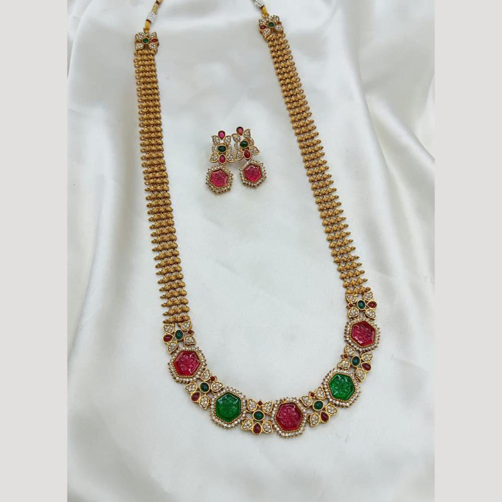 FS Collection Premium Austrian Stone And Pota Design Necklace Set