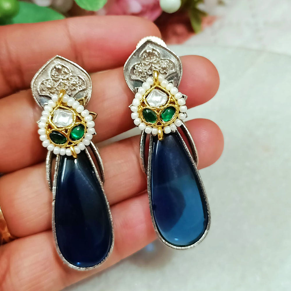 FS Collection Elegant Monalisa Stone Dangle Earrings for Traditional & Modern Looks