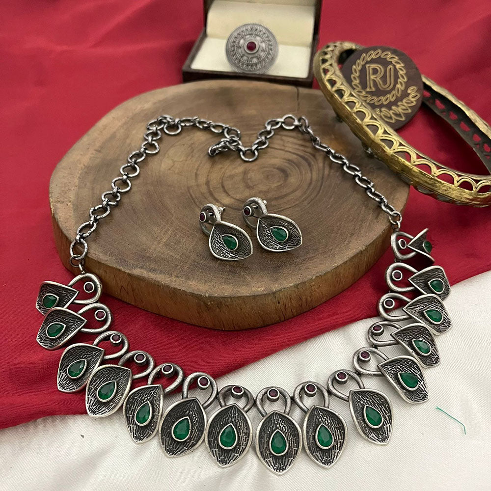 FS Collection Traditional Oxidised Choker Necklace Set For Navratri And Garba Night