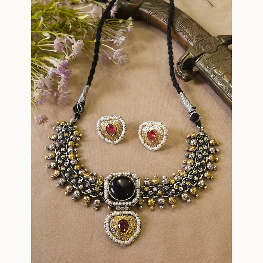 FS Collection Traditional Oxidised Choker Necklace Set For Navratri And Garba Night
