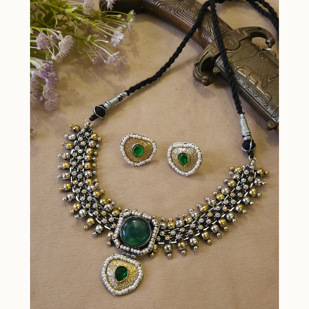 FS Collection Traditional Oxidised Choker Necklace Set For Navratri And Garba Night