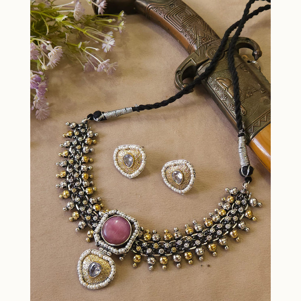 FS Collection Traditional Oxidised Choker Necklace Set For Navratri And Garba Night