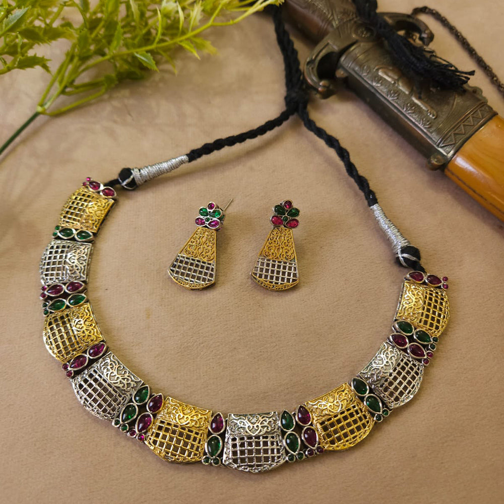 FS Collection Radiant Designer Pota Stone Necklace Set