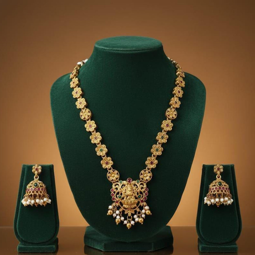 FS Collection Heritage Pota Stone And Pearl Temple Necklace Set