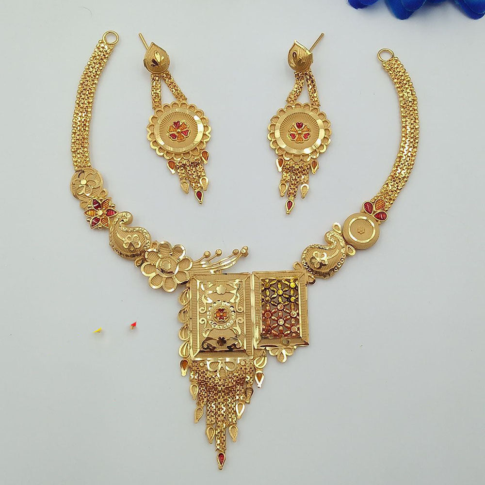 FS Collection Royal Forming Meenakari Designer Necklace Set