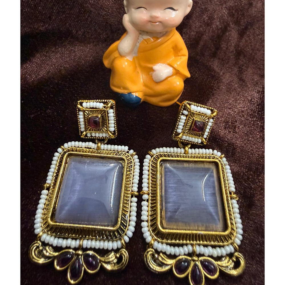 FS Collection Pota Stone Designer Dangler Earrings