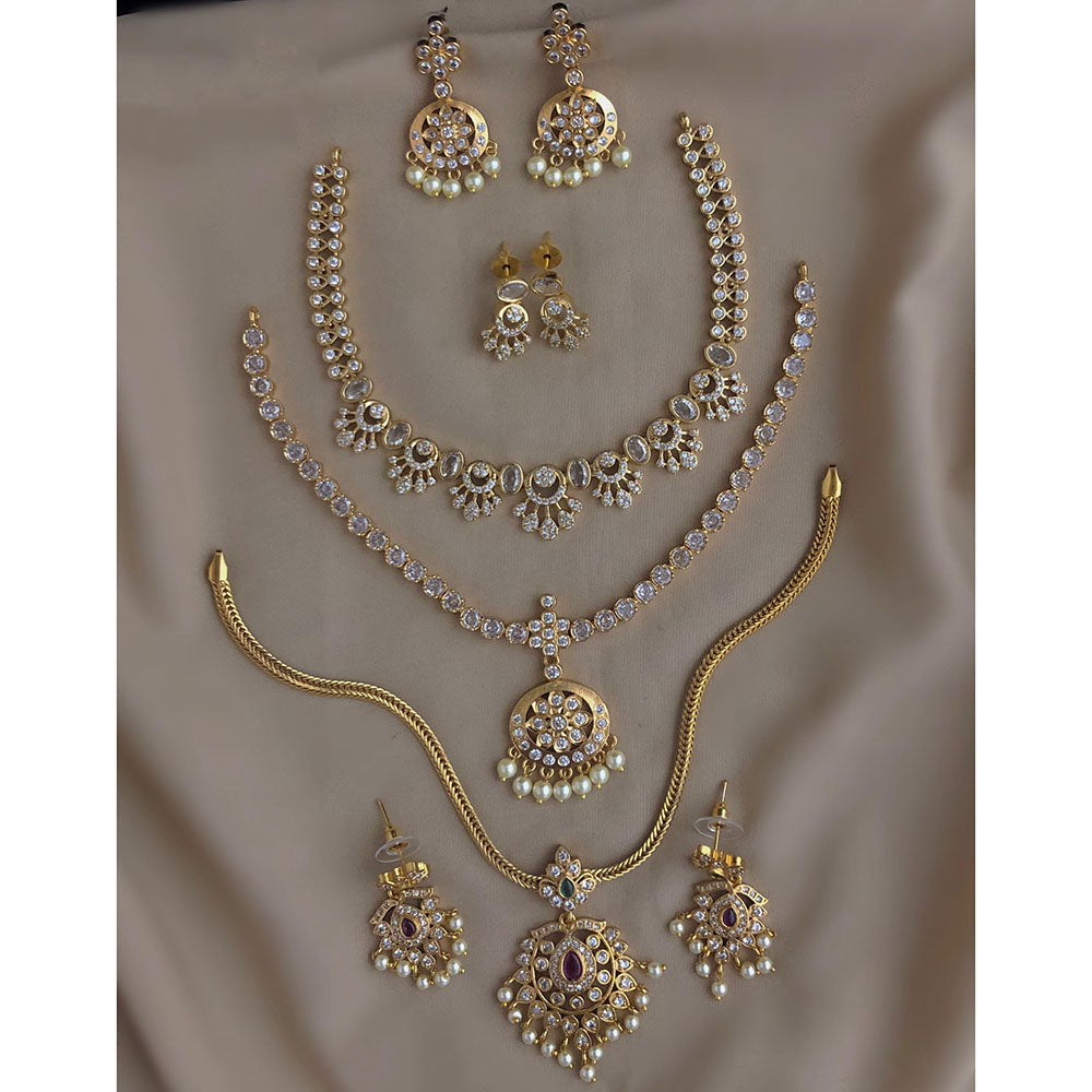 FS Collection Luxury Pota Stone And Austrian Party Wear Combo Set