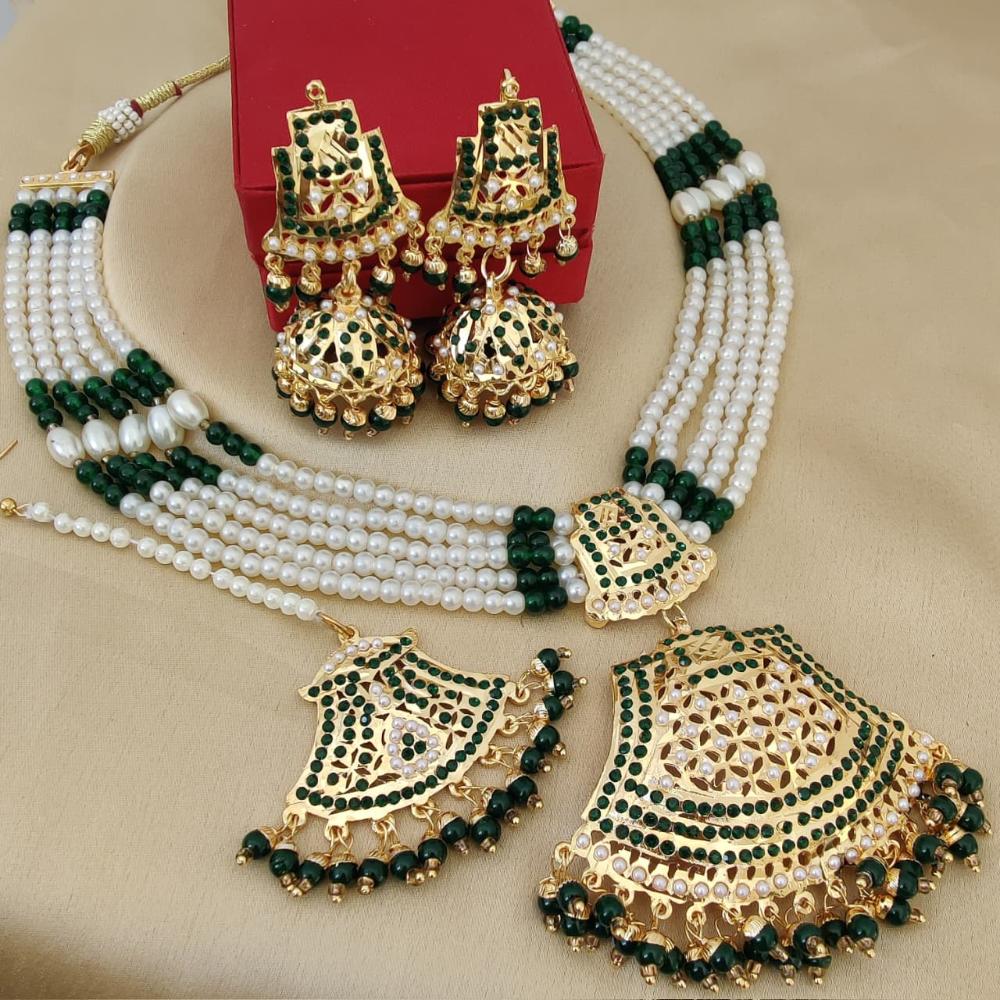 FS Collection Premium Austrian Stone Pearl And Beads Necklace Set