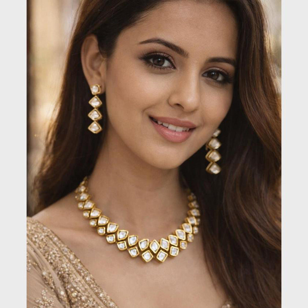 FS Collection Luxury Crystal Stone Designer Necklace Set
