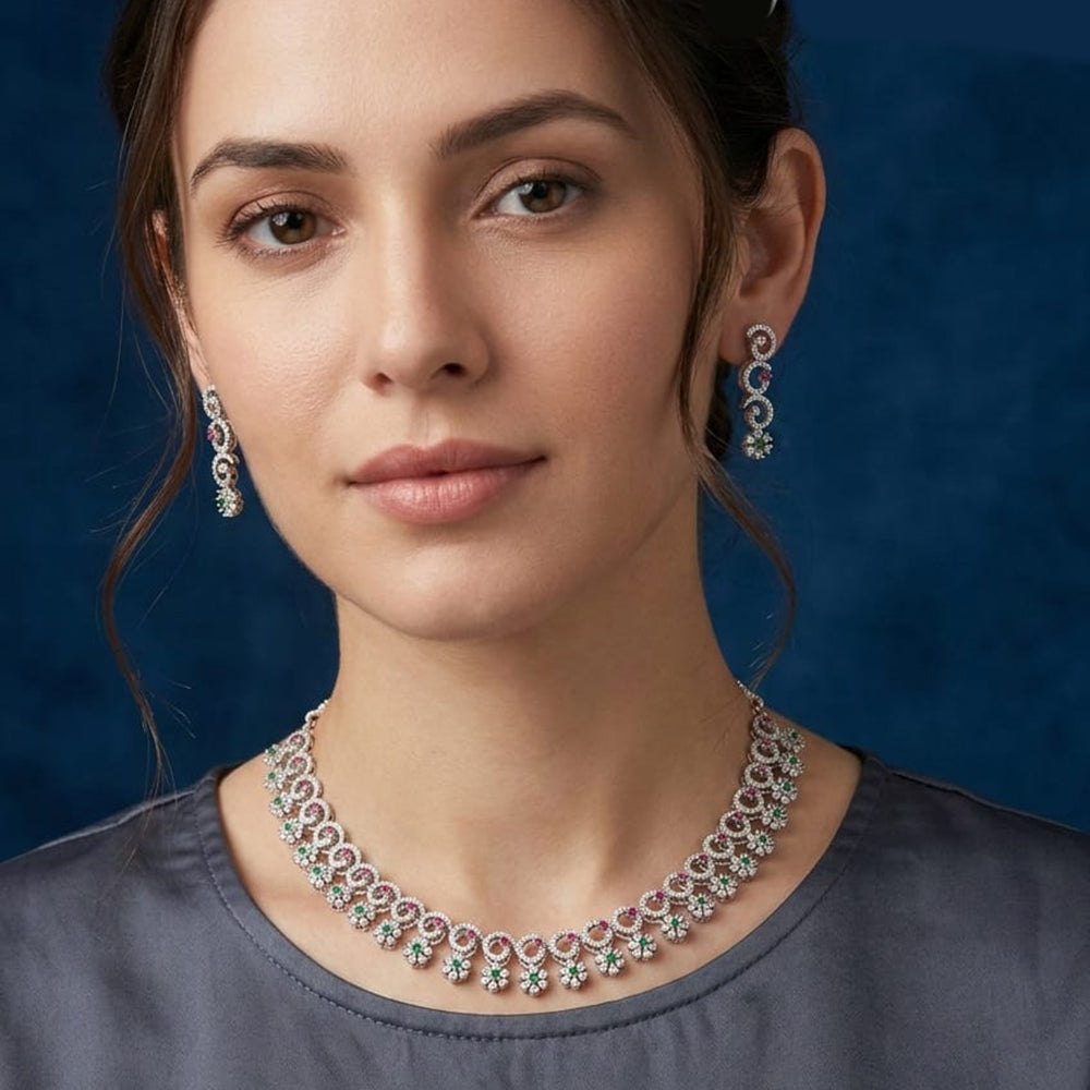 FS Collection Royal Look Austrian Stone Necklace Set