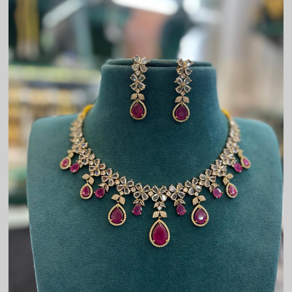 FS Collection Premium Austrian Stone And Crystal Stone Necklace Set