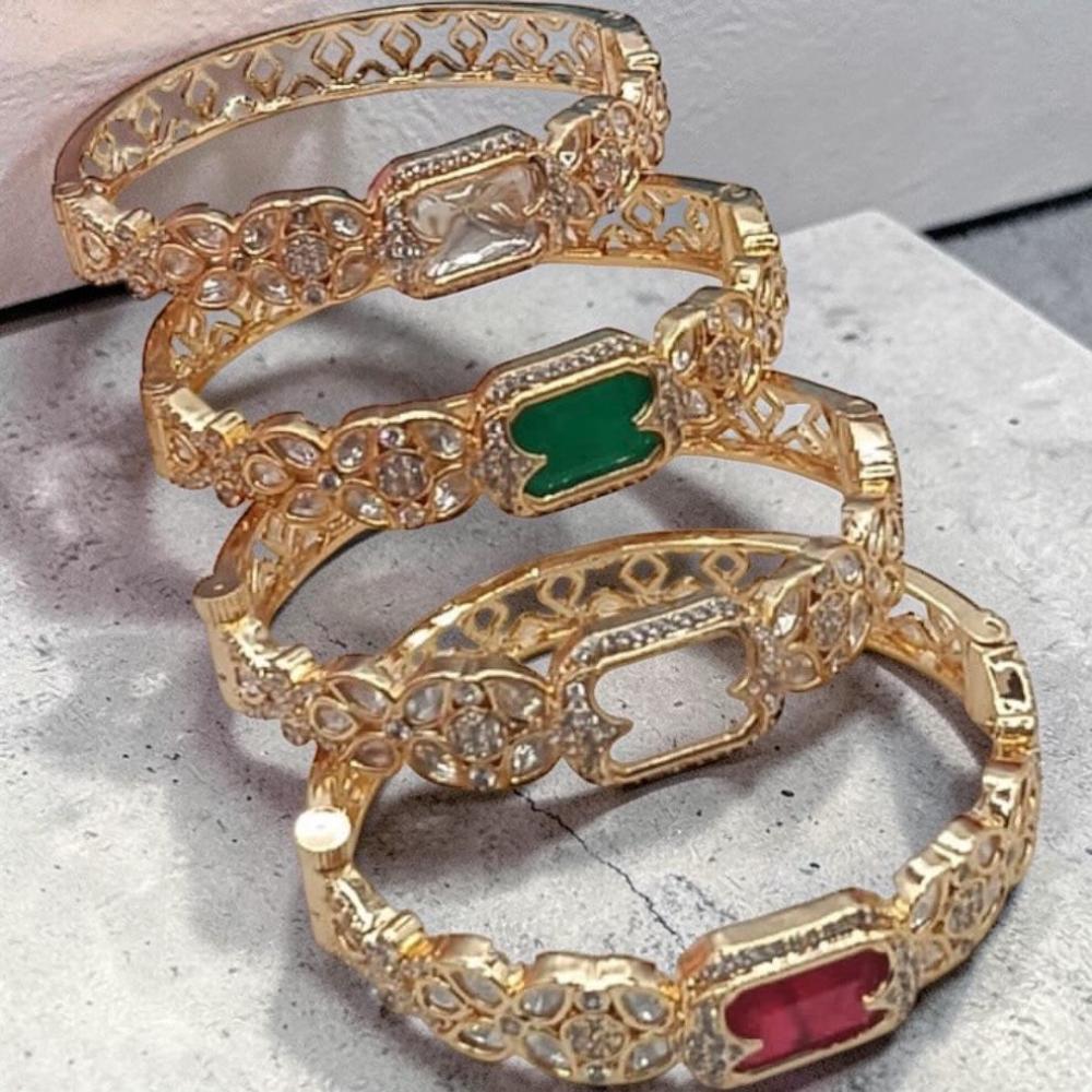 FS Collection Designer Polki Kundan Openable Kada Bracelet