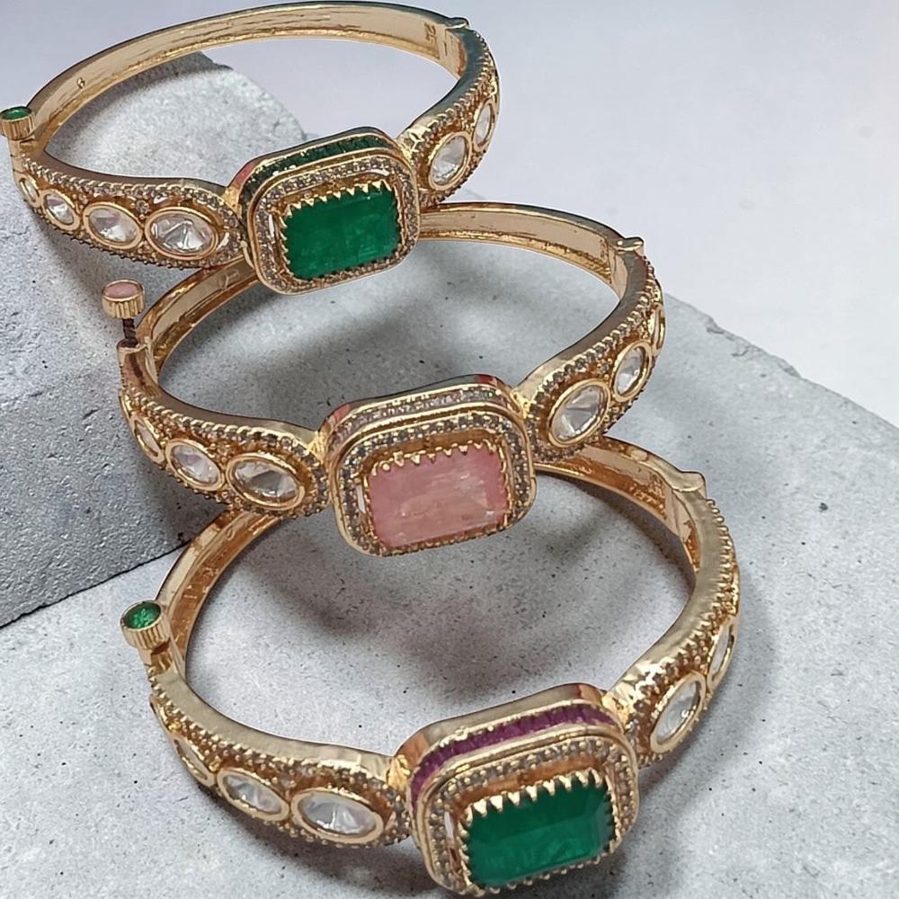 FS Collection Designer Polki Kundan Openable Kada Bracelet