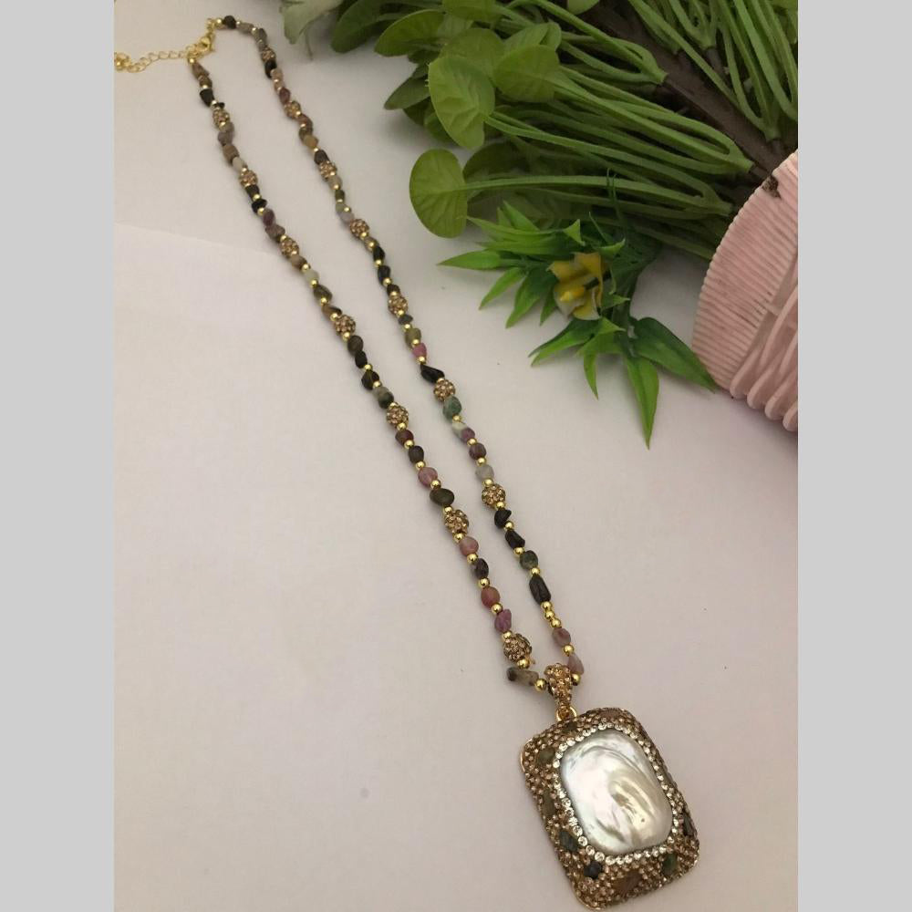 FS Collection Designer Pota Stone And Beaded Long Necklace