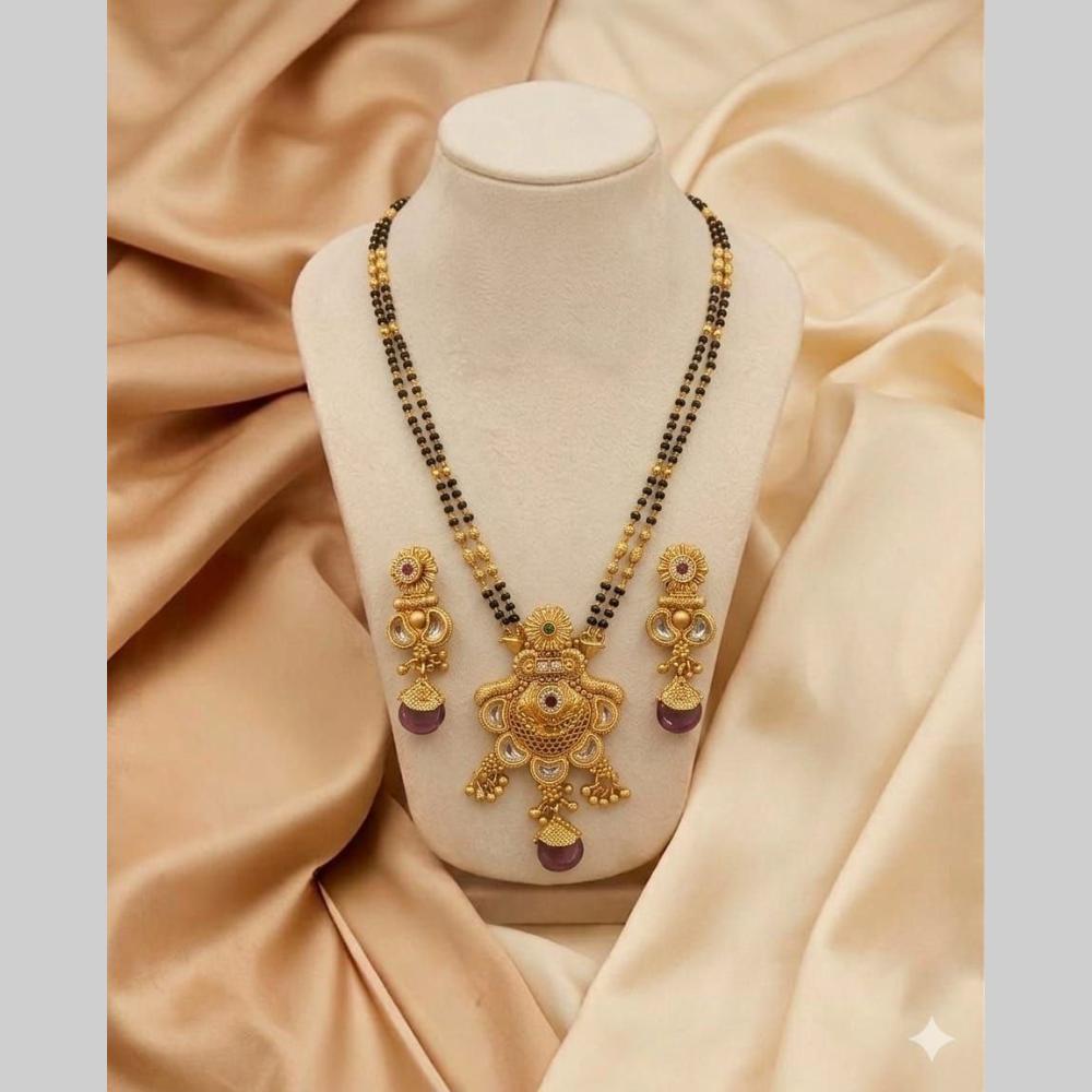 FS Collection Modern Ethnic Pota Stone And Beads Mangalsutra