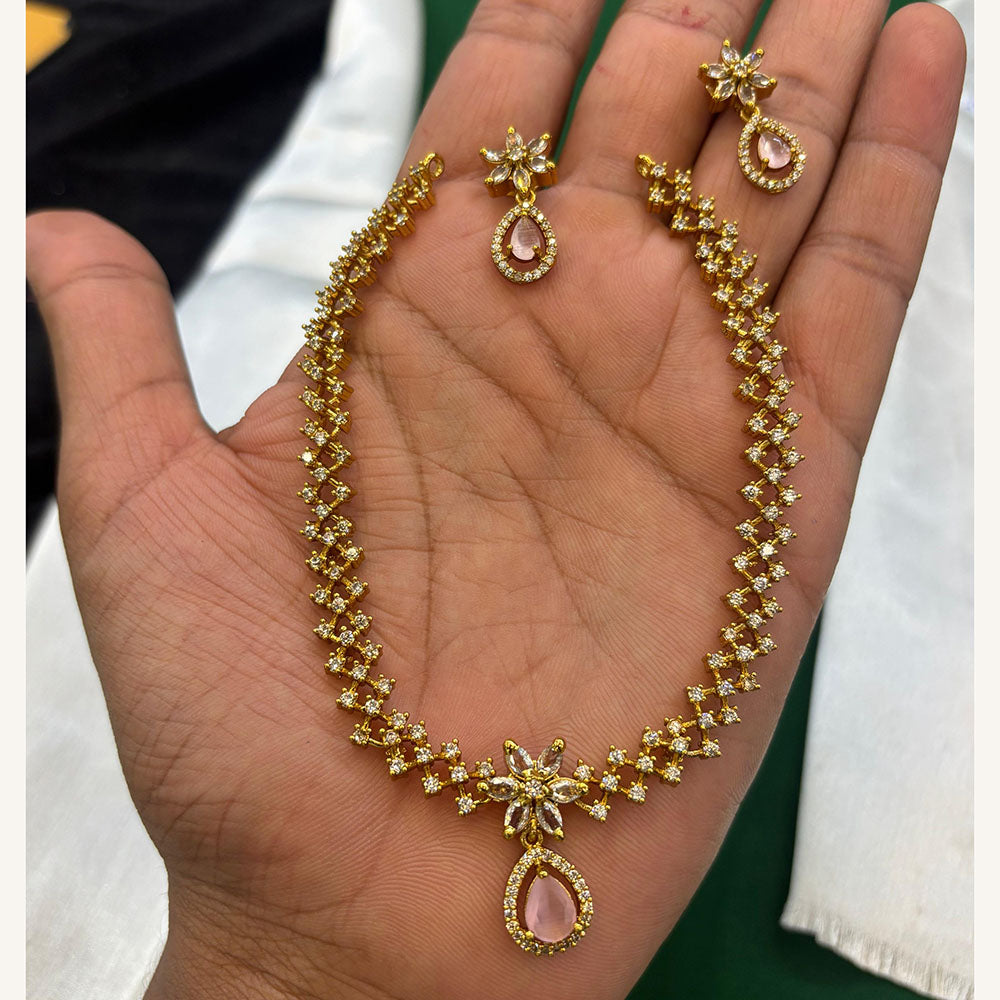 FS Collection Glamorous Crystal Stone Necklace Set