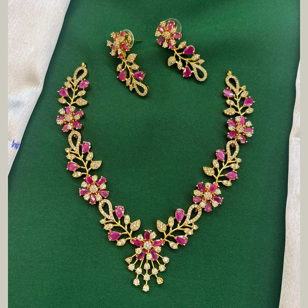 FS Collection Glamorous Crystal Stone Necklace Set