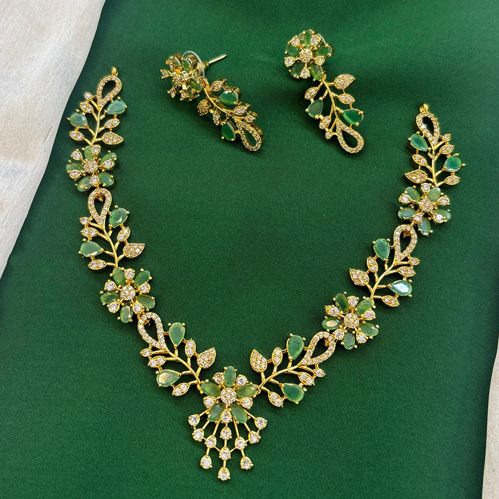 FS Collection Glamorous Crystal Stone Necklace Set