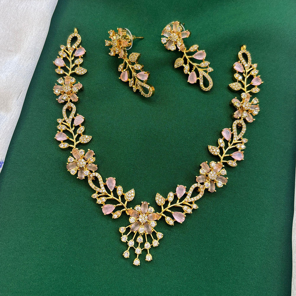 FS Collection Glamorous Crystal Stone Necklace Set