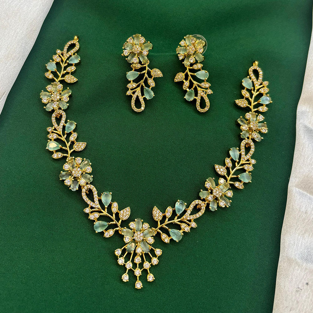 FS Collection Glamorous Crystal Stone Necklace Set