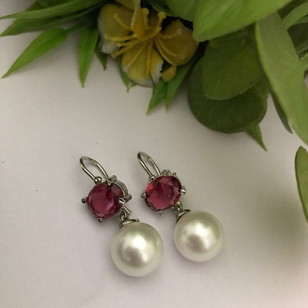 FS Collection Crystal Stone Designer Hook Earrings