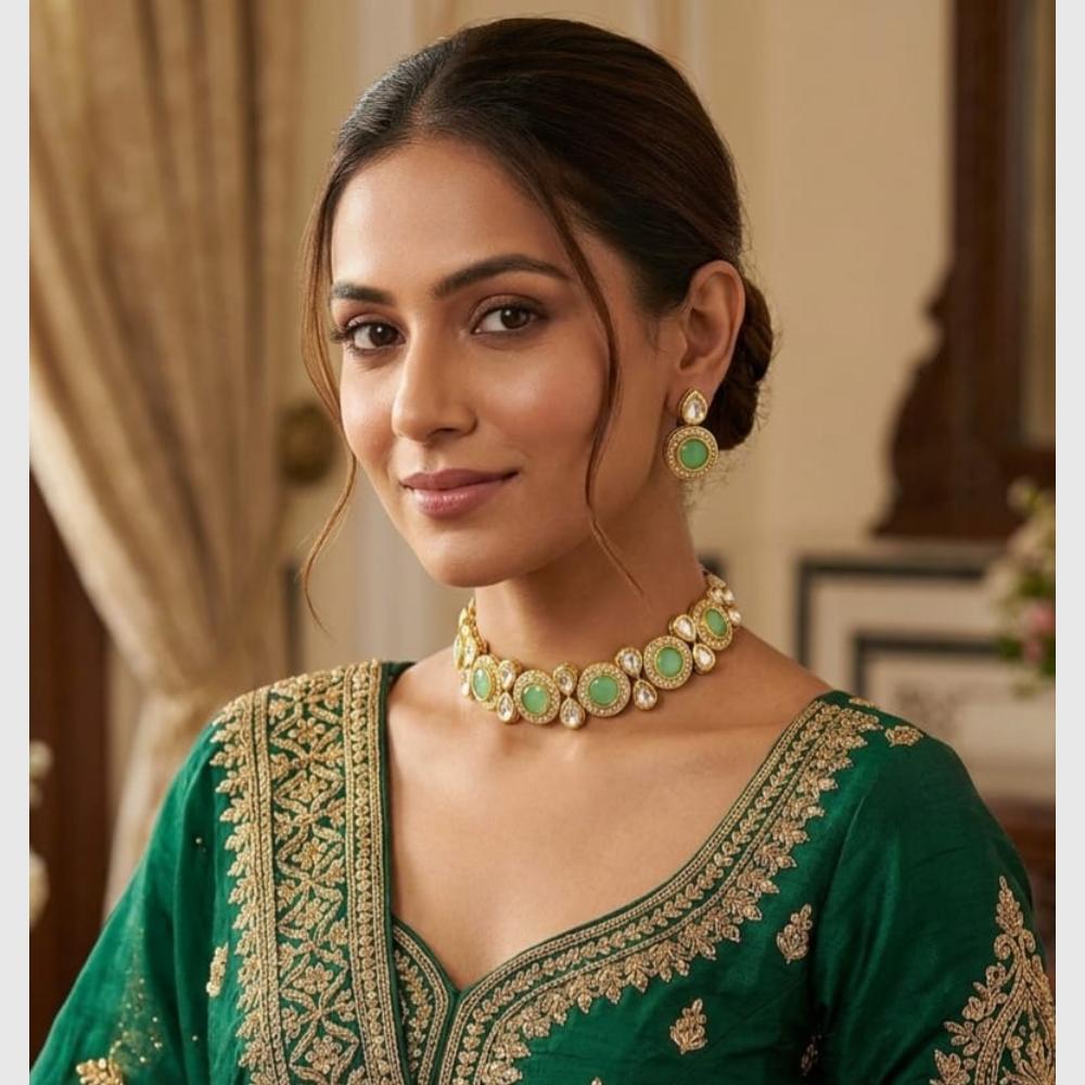 FS Collection Crystal Stone Choker Necklace Set