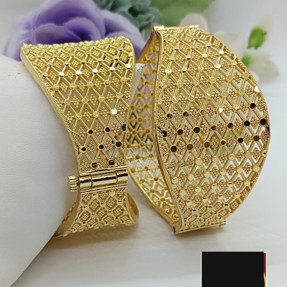 FS Collection Traditional Gold Plated Openable Bangles Set