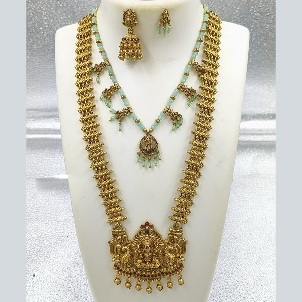 FS Collection Grand Pota Stone Temple Double Strand Necklace Set