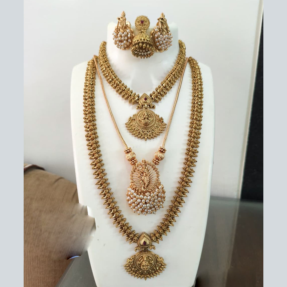 FS Collection Grand Pota Stone Temple Double Strand Necklace Set