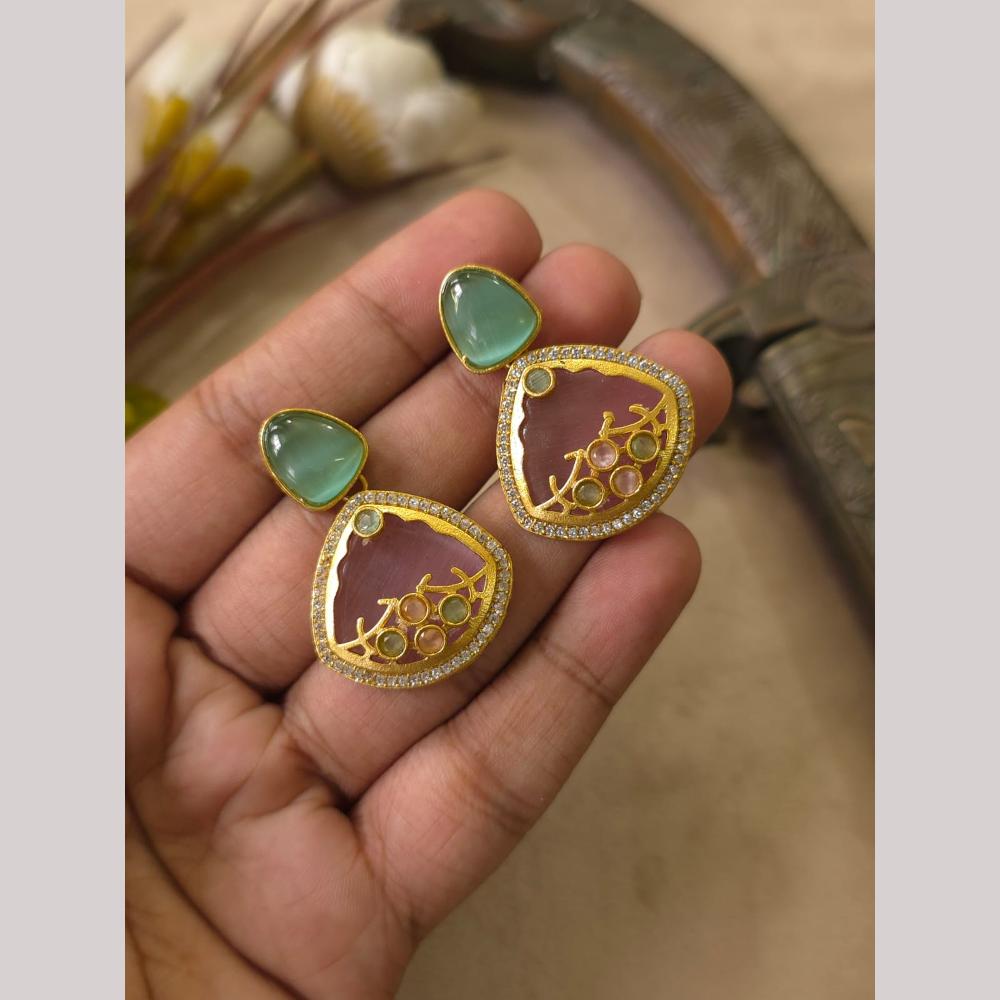 FS Collection Pota Stone Designer Dangler Earrings