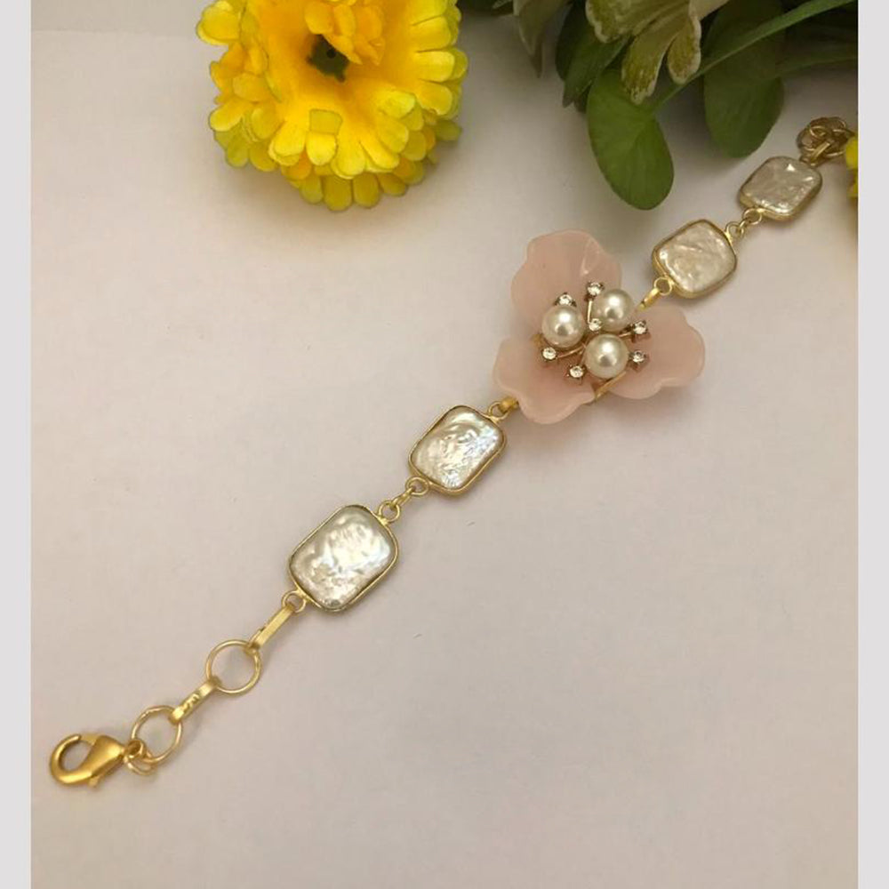 FS Collection Mother Of Pearls Floral Bracalet
